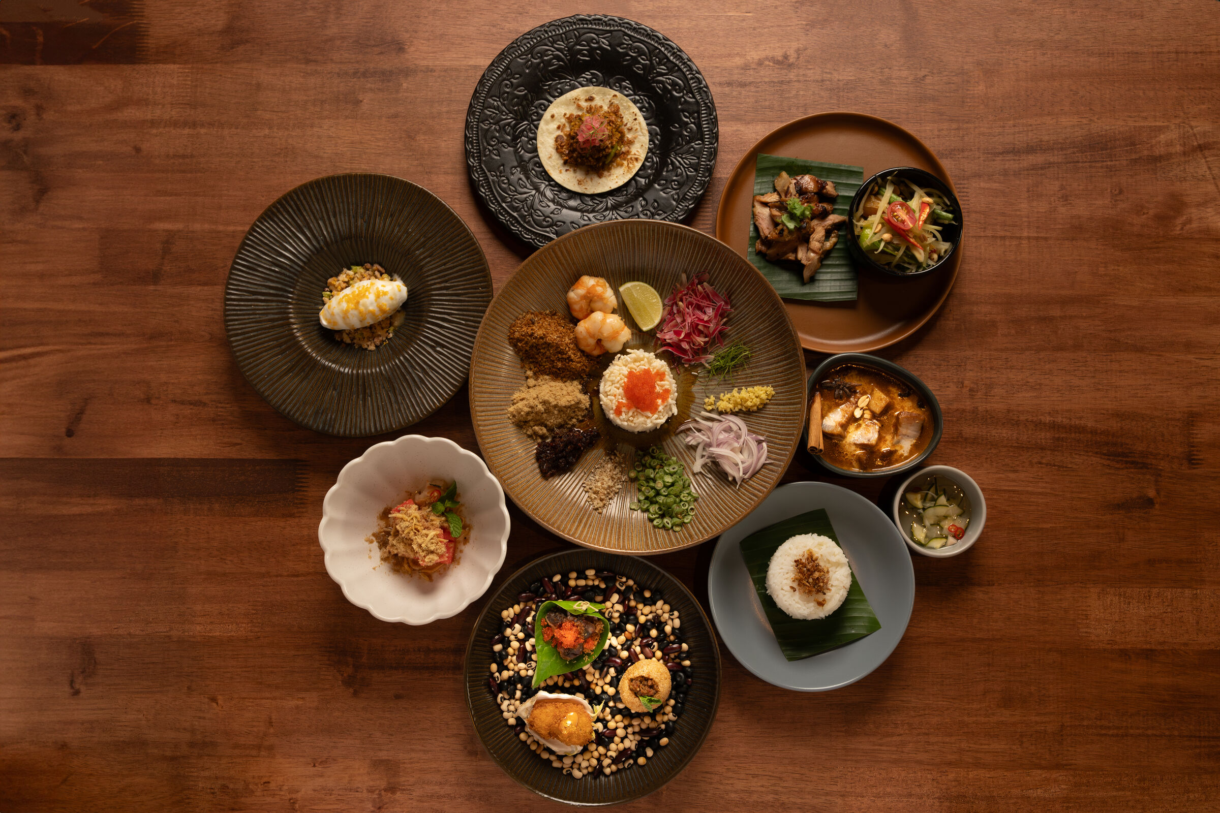 Modern Thai tapas spread at Khaosan Bar, George Town Penang